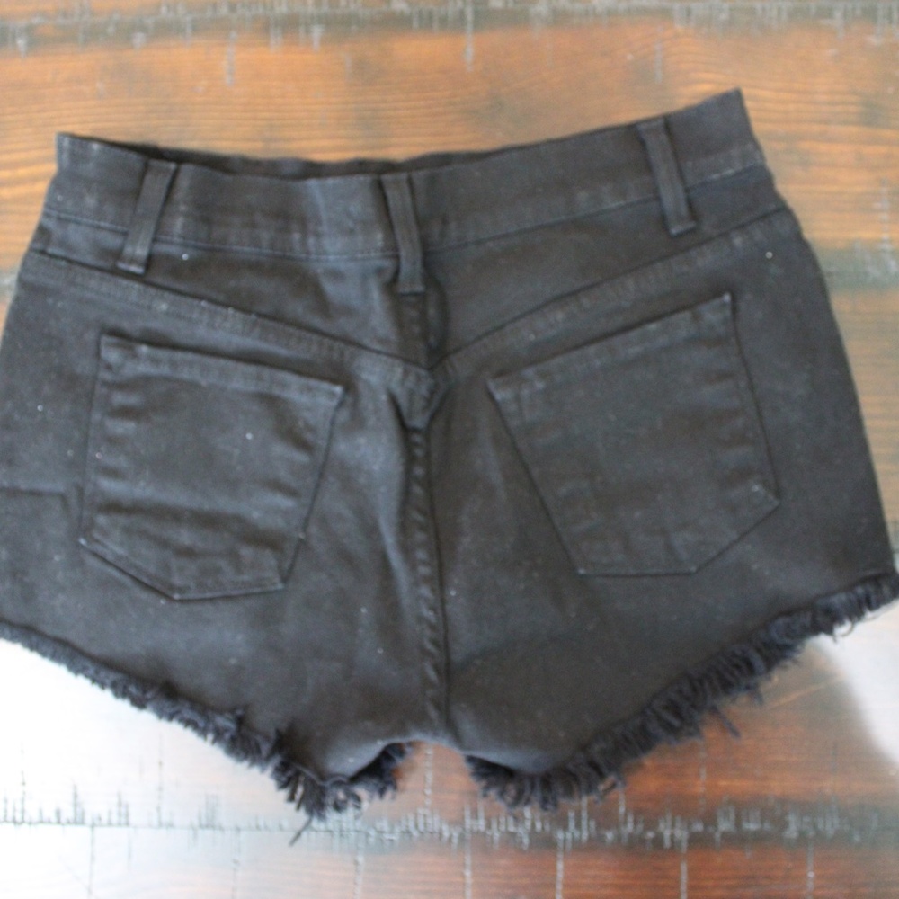 O2 Denim High Rise Black Jean Shorts - Picture 4 of 11